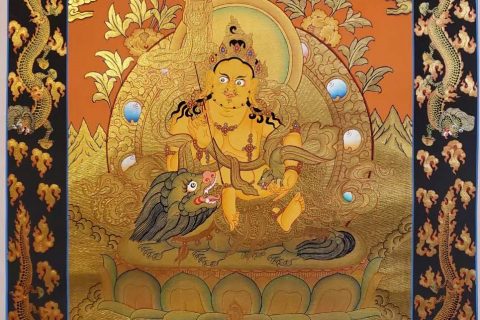 编号155-760635：黄金唐卡-财宝天王（60*45CM左右）