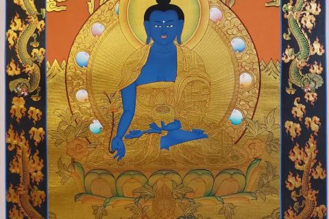 编号155-859770：黄金唐卡-药师佛（60*45CM左右）