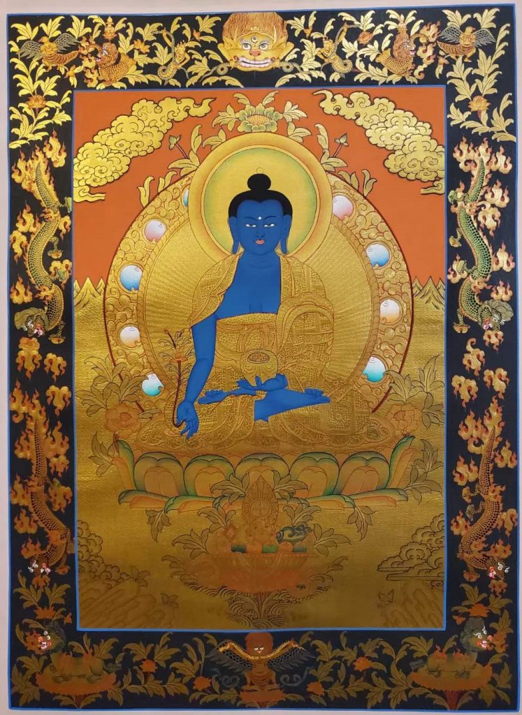 编号155-859770：黄金唐卡-药师佛（60*45CM左右）