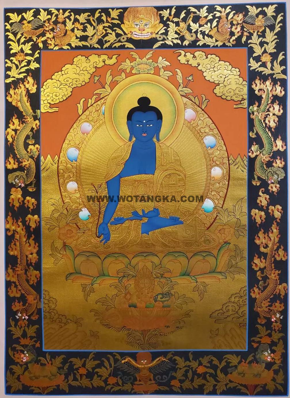 编号155-859770：黄金唐卡-药师佛（60*45CM左右）