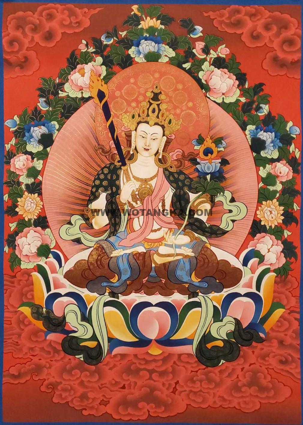 编号157-141006：红金唐卡-虚空藏菩萨（80*55CM左右）