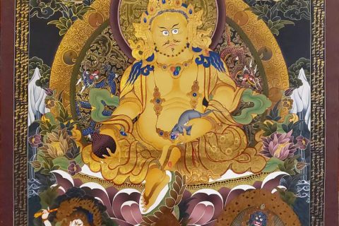 编号157-147971：彩绘唐卡-五方财神（100*70CM左右）