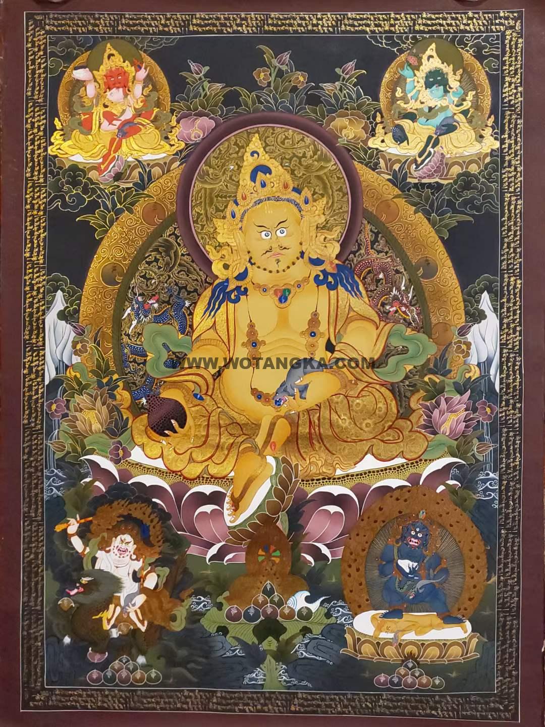 编号157-147971：彩绘唐卡-五方财神（100*70CM左右）