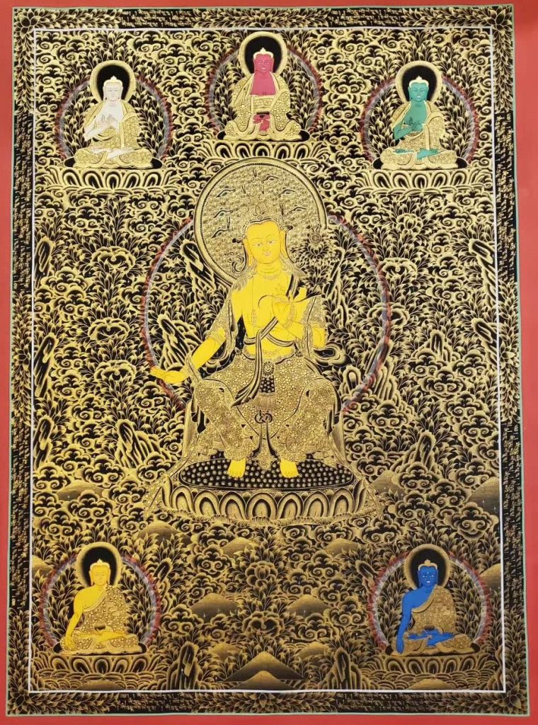 编号157-251958：黑金唐卡-弥勒佛（65*40CM左右）