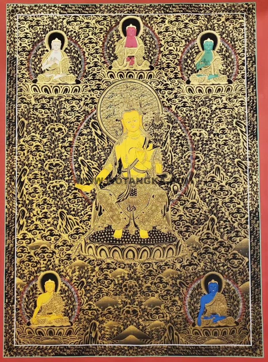 编号157-251958：黑金唐卡-弥勒佛（65*40CM左右）