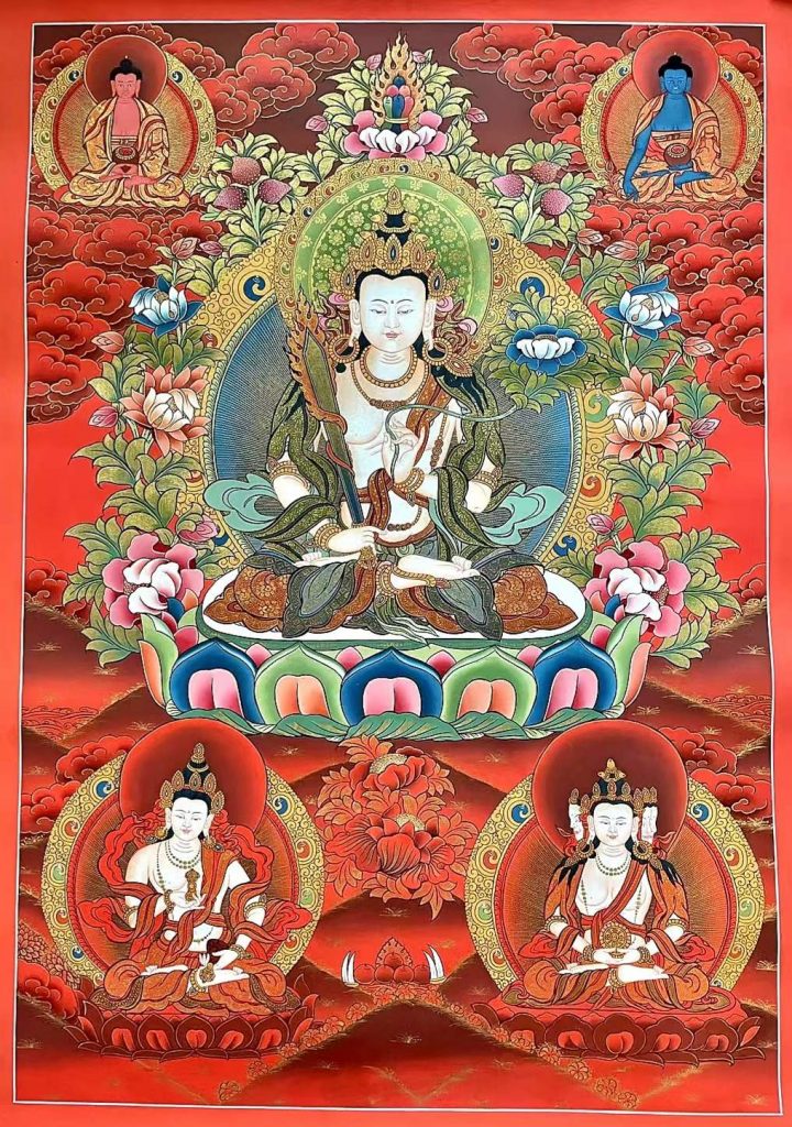 编号157-270422：红金唐卡-虚空藏菩萨（75*55CM左右）