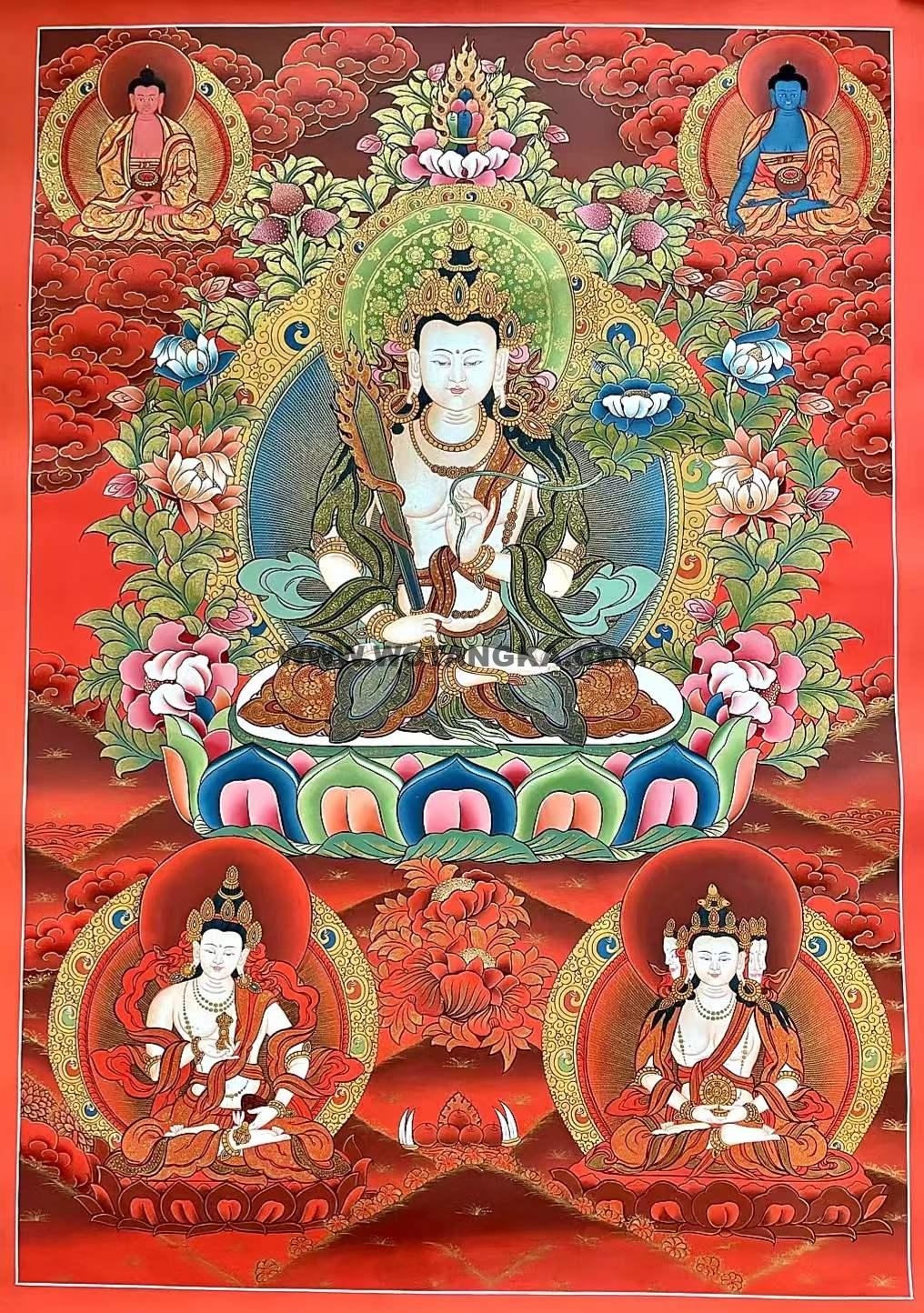 编号157-270422:红金唐卡-虚空藏菩萨(75*55CM左右)