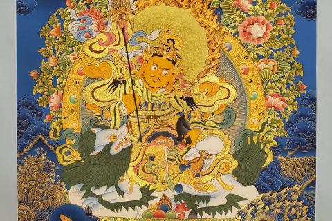 编号157-278695：彩绘唐卡-财宝天王·五方财神（100*70CM左右）
