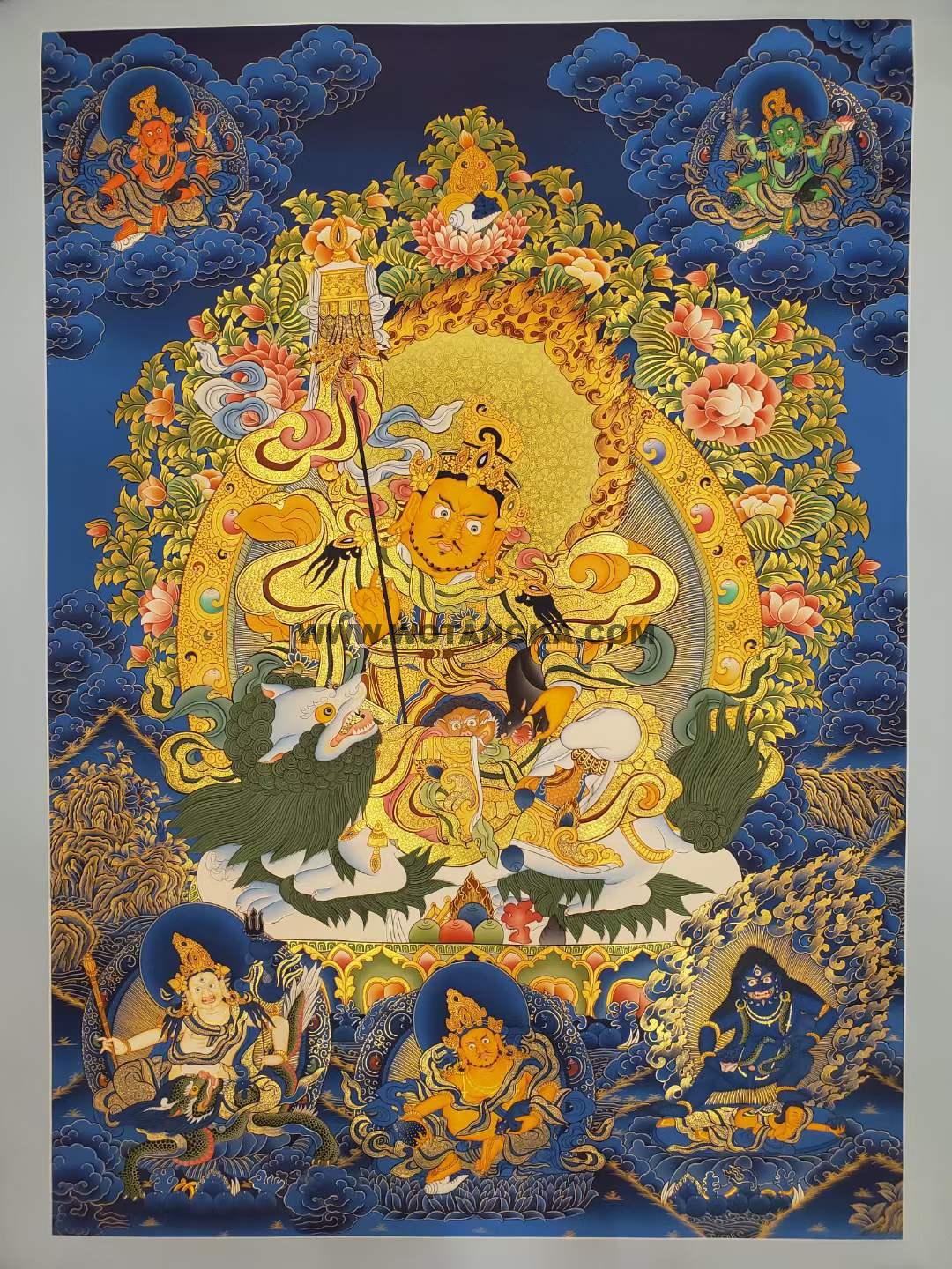 编号157-278695:彩绘唐卡-财宝天王·五方财神(100*70CM左右)