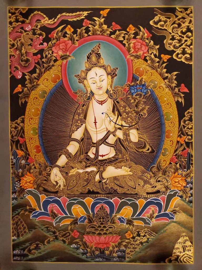 编号157-326588：黑金唐卡-白度母（45*35CM左右）