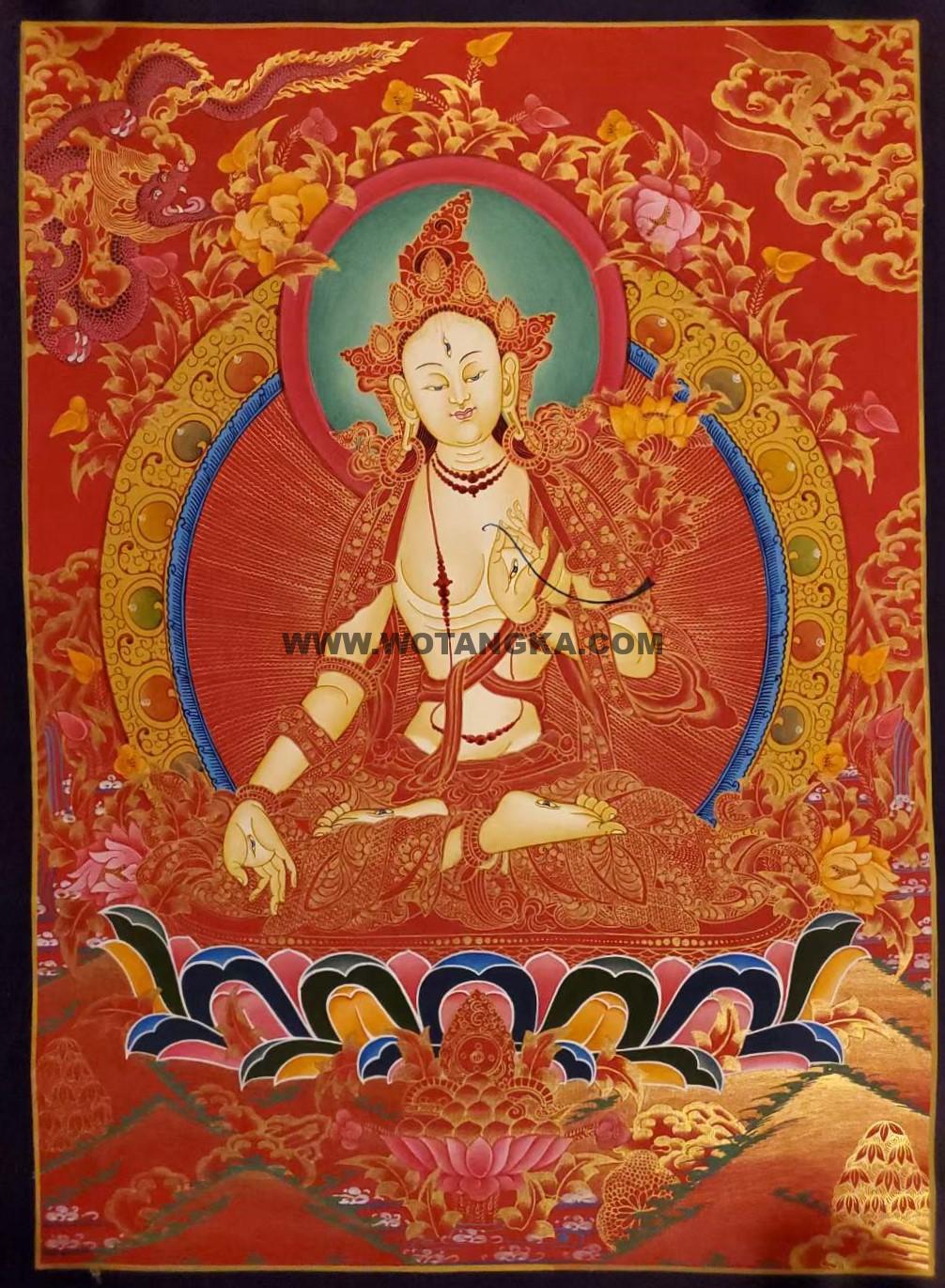 编号157-373344:红金唐卡-白度母(45*35CM左右)