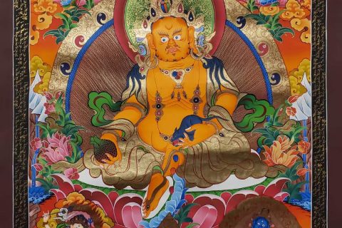 编号157-420168：彩绘唐卡-五方财神（100*70CM左右）