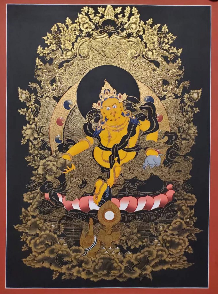 编号157-445885：黑金唐卡-黄财神（75*55CM左右）