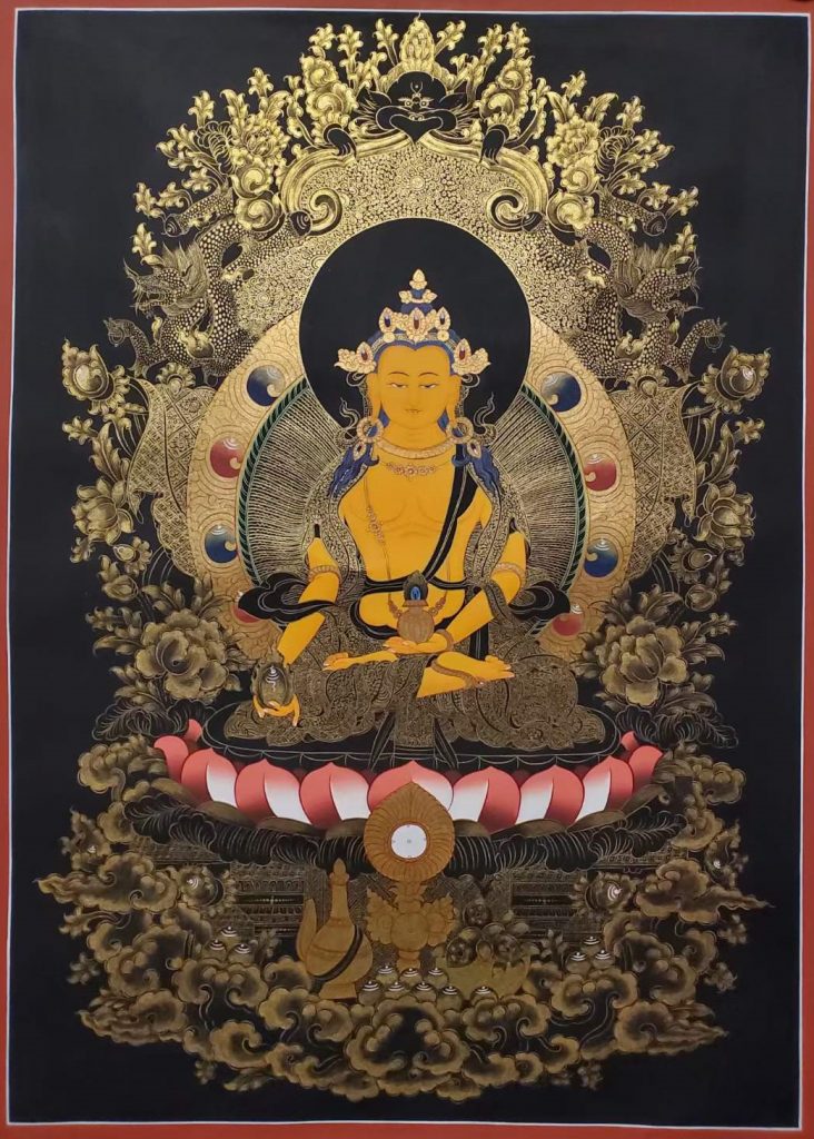 编号157-446516：黑金唐卡-地藏王菩萨（75*55CM左右）