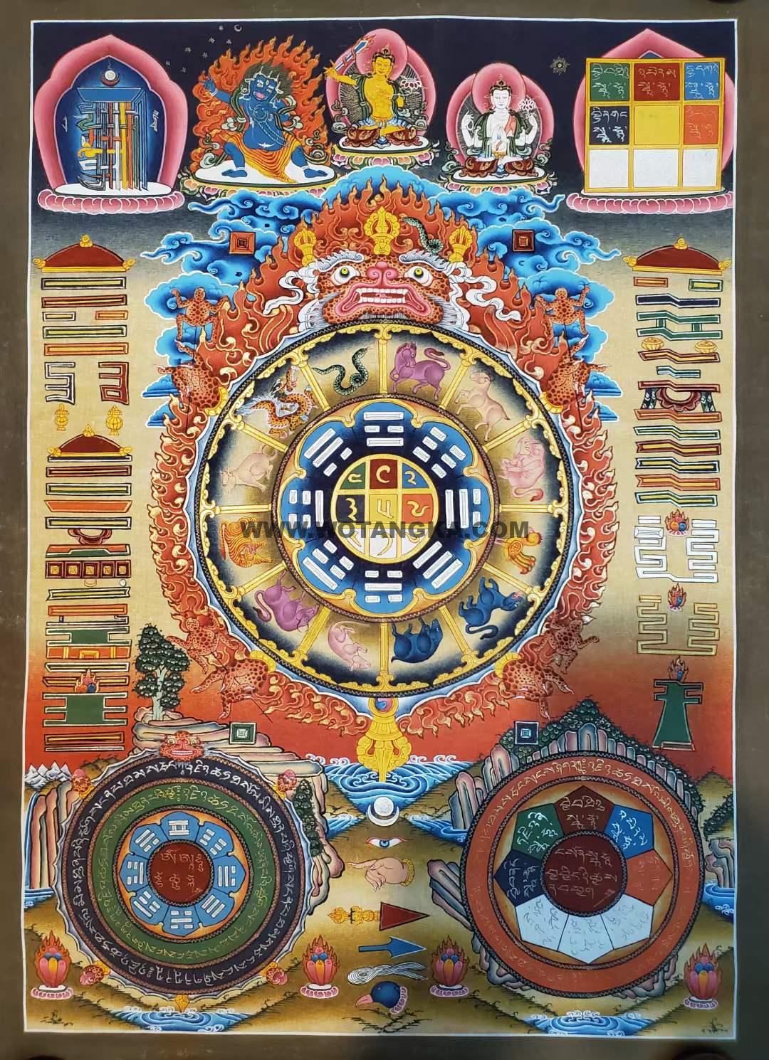 编号157-559798:彩绘唐卡-九宫八卦(55*40CM左右)
