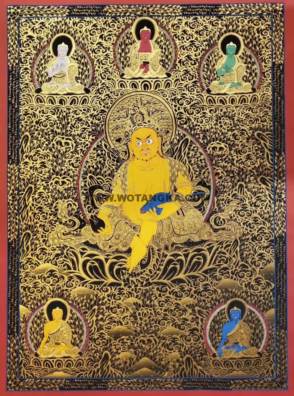 编号157-564525：黑金唐卡-黄财神（65*40CM左右）
