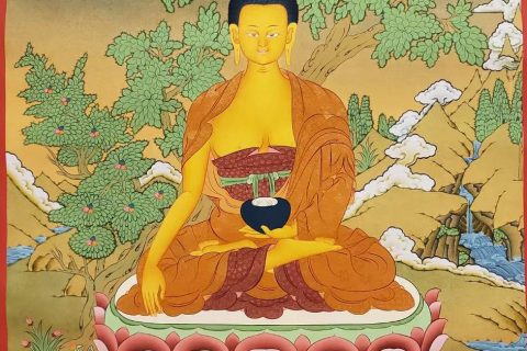 编号157-691746：彩绘唐卡-释迦牟尼佛（75*55CM左右）