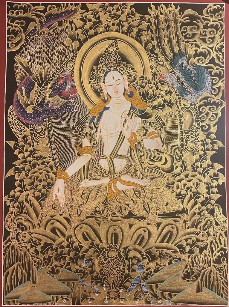 编号157-718670：黑金唐卡-白度母（25*20CM左右）