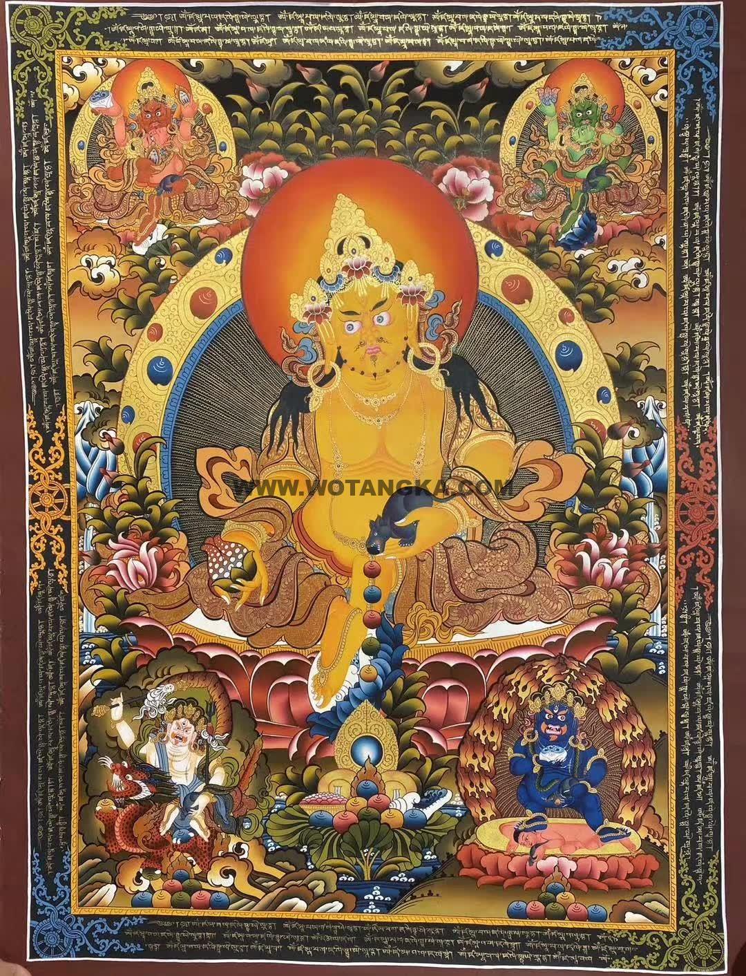 编号157-771513:彩绘唐卡-五方财神(100*70CM左右)