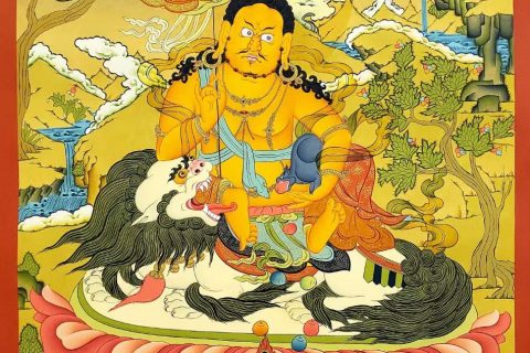 编号157-793658：彩绘唐卡-财宝天王（75*55CM左右）