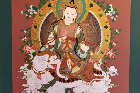 编号157-819170：红金唐卡-普贤菩萨（75*55CM左右）