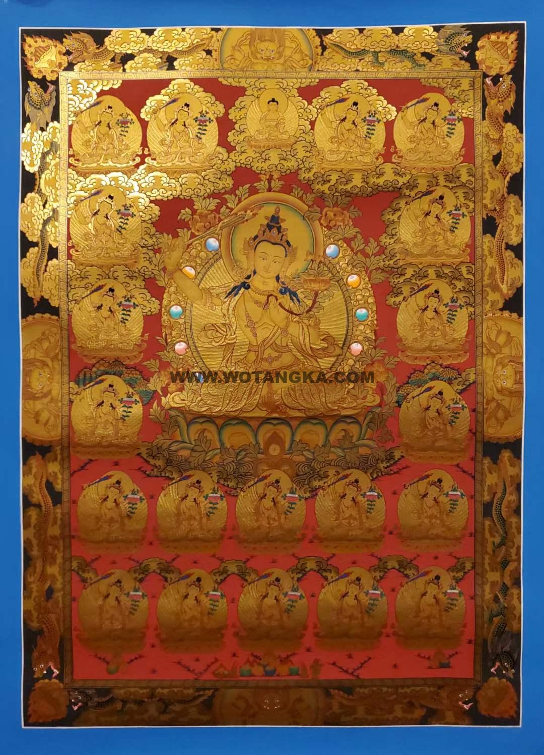 编号157-820857：黄金唐卡-文殊菩萨（75*55CM左右）