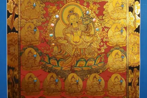 编号157-831330：黄金唐卡-绿度母（75*55CM左右）