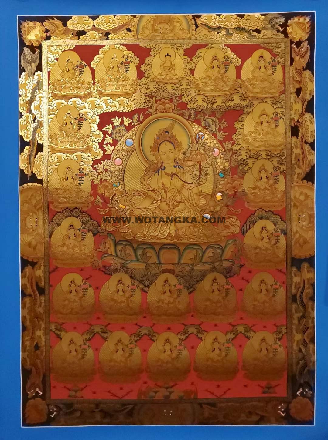 编号157-845302:黄金唐卡-白度母(75*55CM左右)
