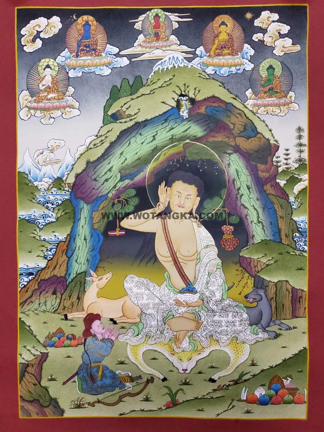 编号157-870978：彩绘唐卡-米拉日巴（75*50CM左右）