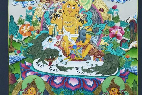 编号157-895820：彩绘唐卡-财宝天王（75*50CM左右）