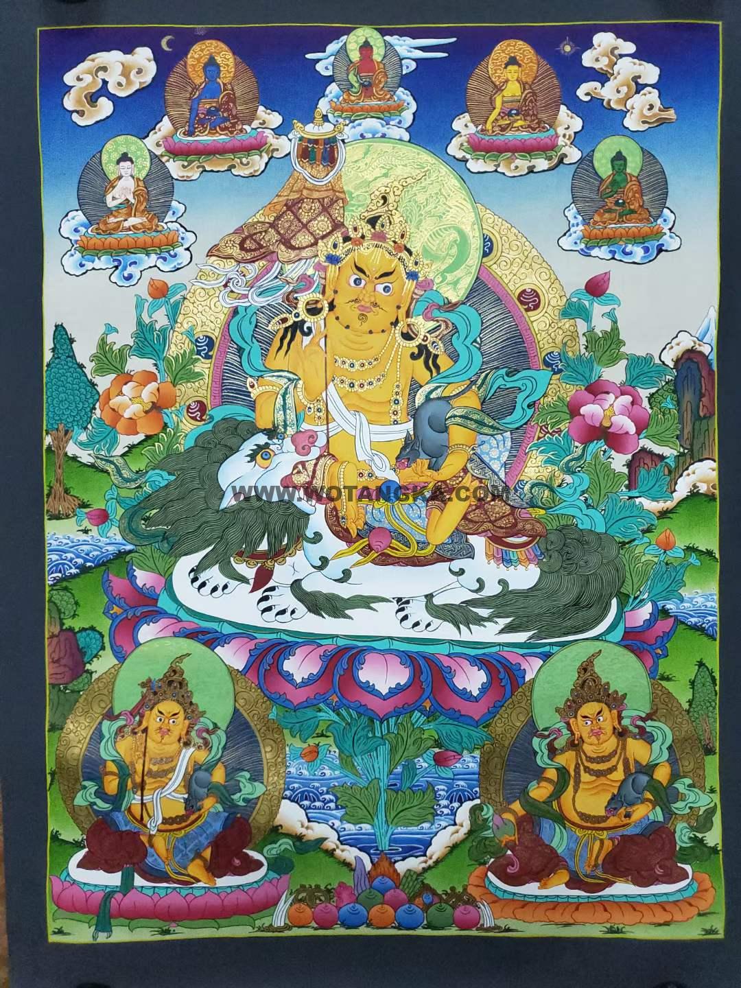 编号157-895820：彩绘唐卡-财宝天王（75*50CM左右）