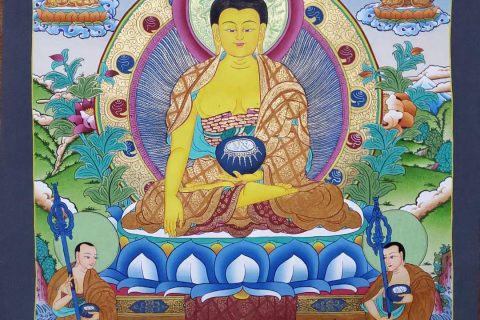 编号157-905260：彩绘唐卡-释迦牟尼佛（75*50CM左右）