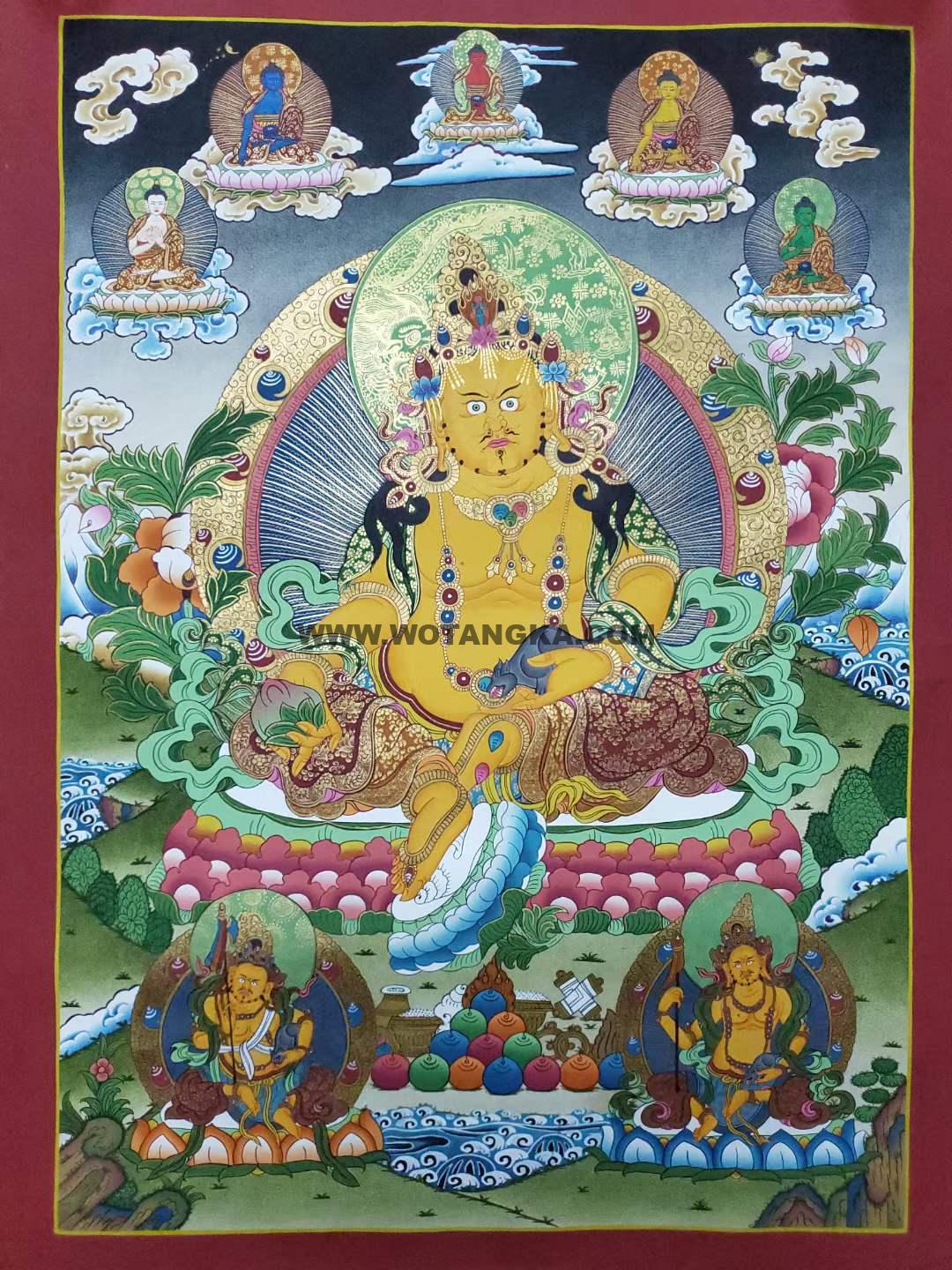 编号157-915004：彩绘唐卡-黄财神（75*50CM左右）