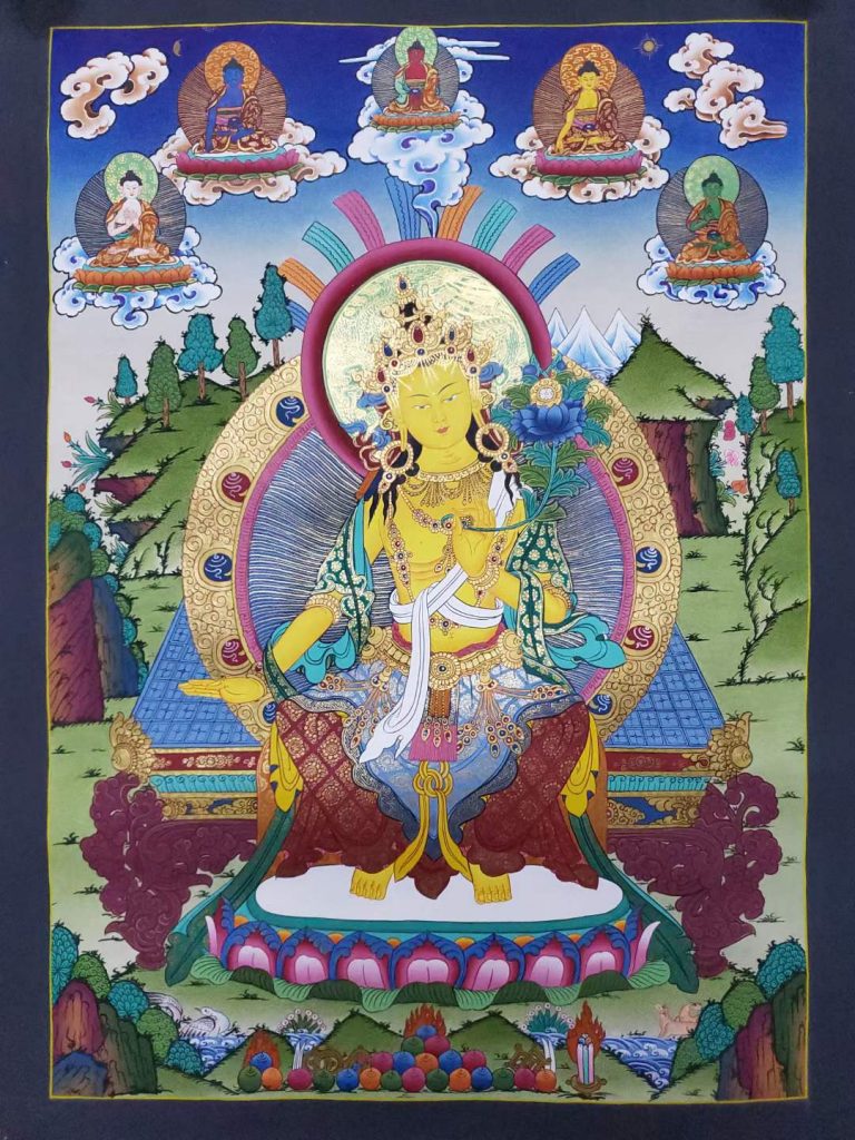 编号157-919012：彩绘唐卡-弥勒佛（75*50CM左右）