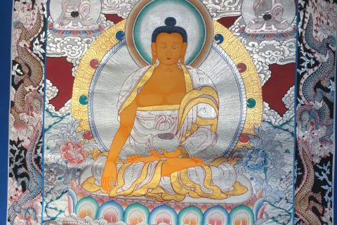 编号157-956915：白银唐卡-释迦牟尼佛（75*55CM左右）