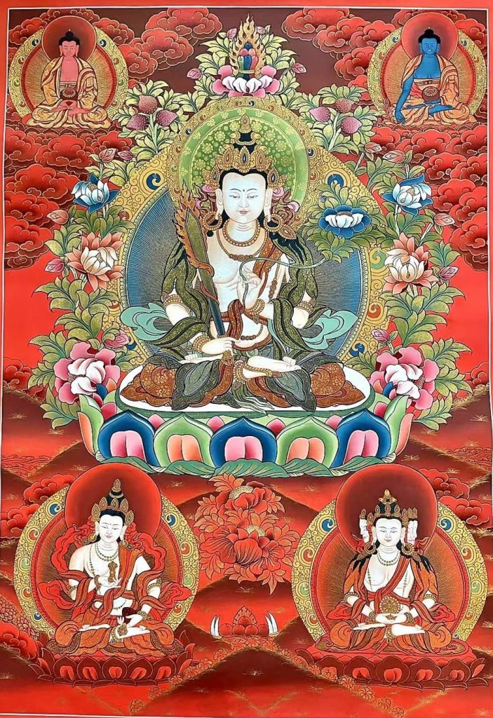 编号157-988925：红金唐卡-虚空藏菩萨（75*55CM左右）