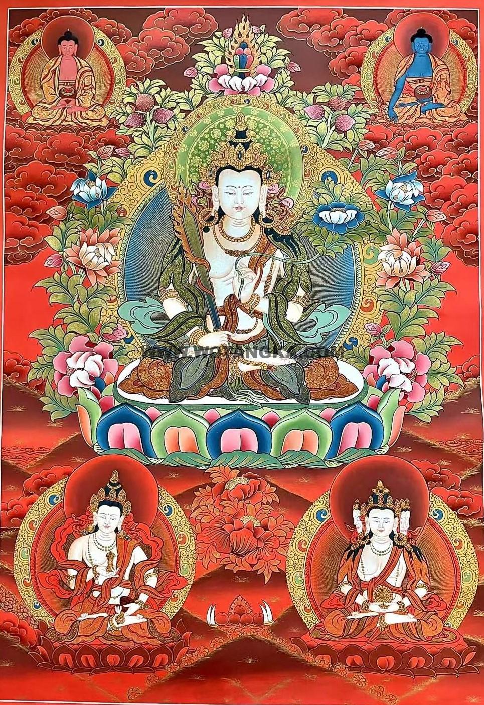 编号157-988925:红金唐卡-虚空藏菩萨(75*55CM左右)