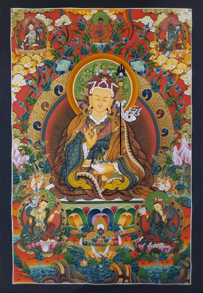 编号158-111922：彩绘唐卡-莲花生大士（75*55CM左右）