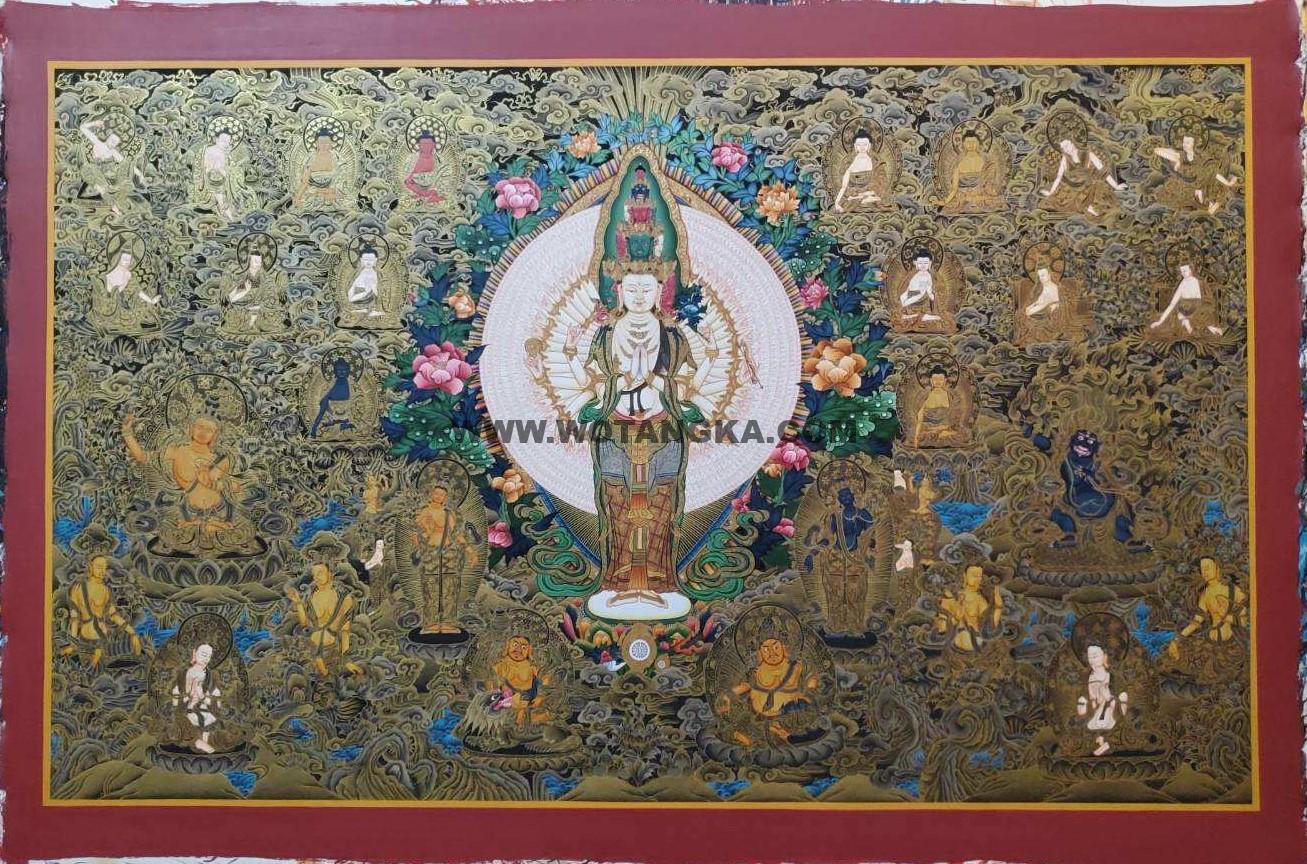 编号158-120192：彩绘唐卡-千手观音（80*120CM左右）