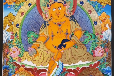编号158-125912：彩绘唐卡-五方财神（100*70CM左右）