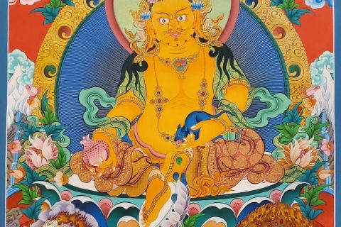 编号158-129505：彩绘唐卡-五方财神（100*70CM左右）