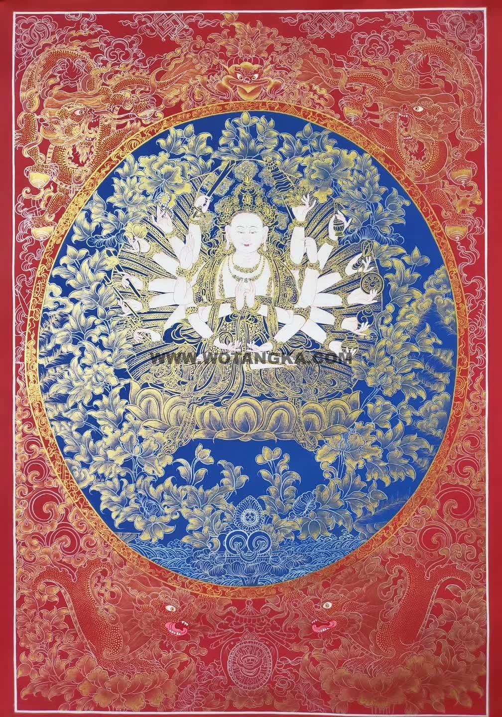 编号158-170118：彩绘唐卡-准提佛母（75*50CM左右）