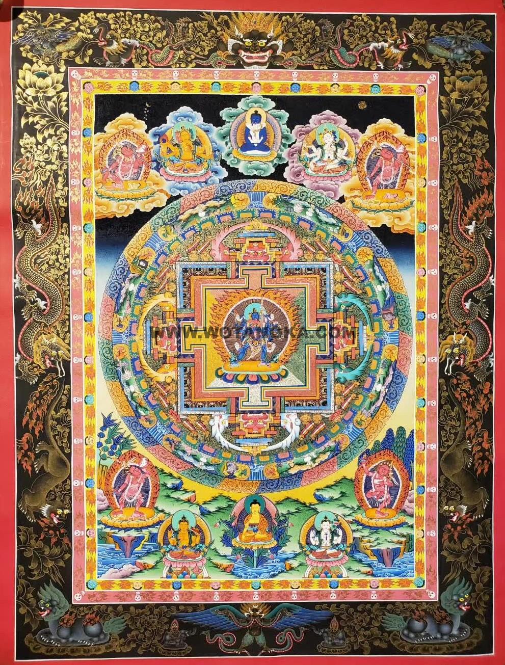 编号158-515972:彩绘唐卡-密集金刚坛城(100*70CM左右)