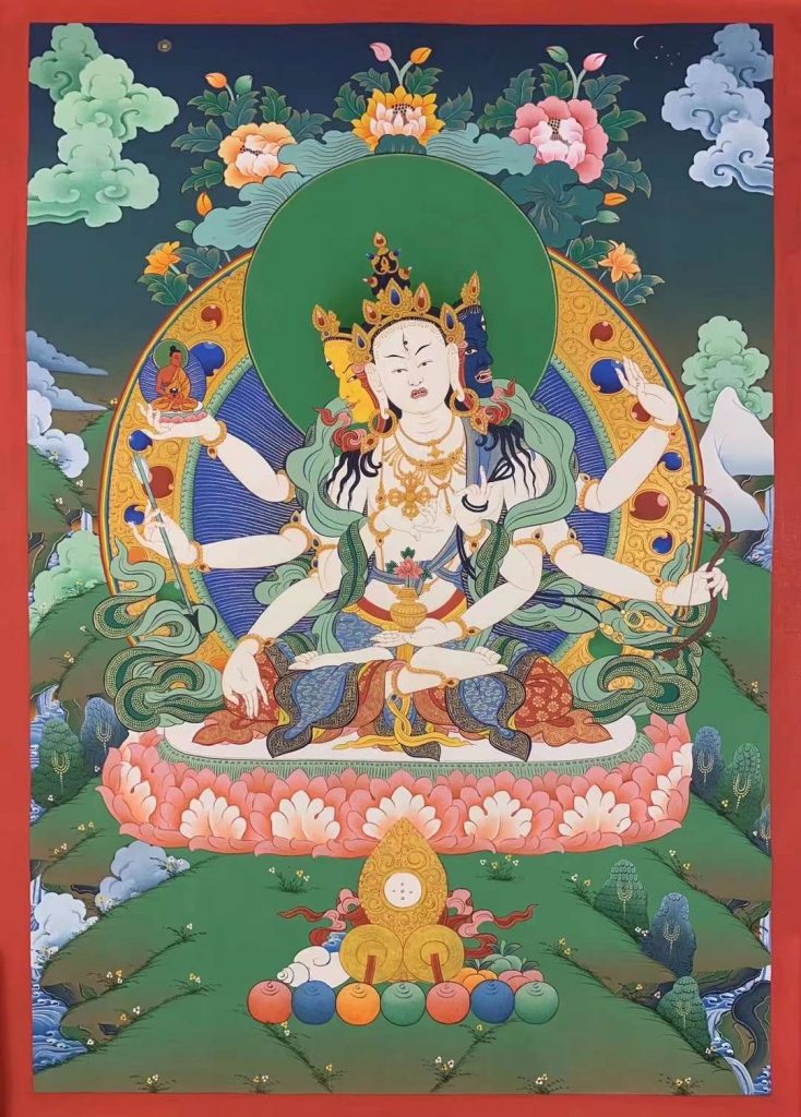 编号158-734844：彩绘唐卡-尊胜佛母（65*45CM左右）