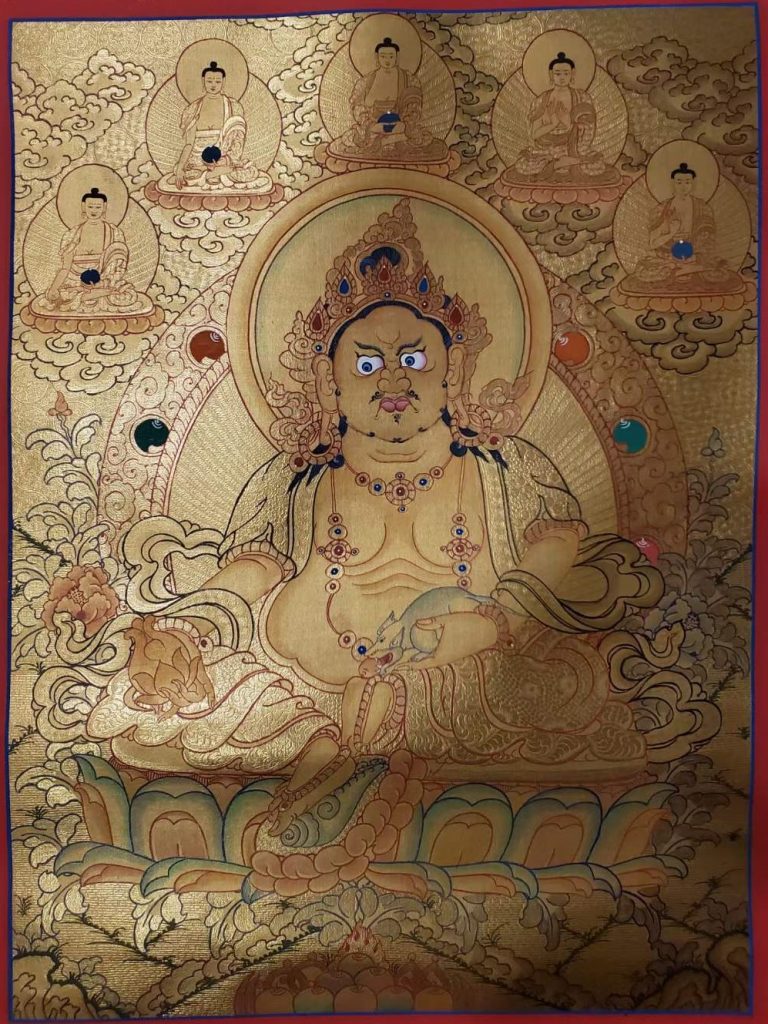 编号160-153155：黄金唐卡-黄财神（55*40CM左右）