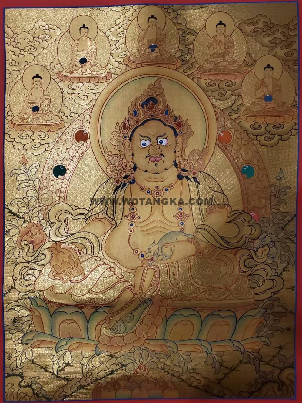 编号160-153155:黄金唐卡-黄财神(55*40CM左右)