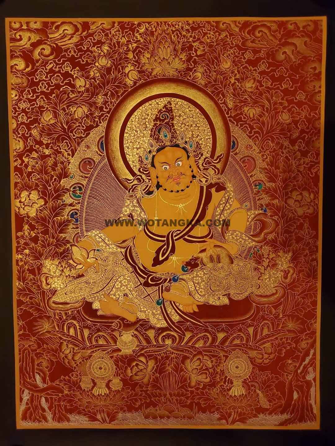 编号160-194505：红金唐卡-黄财神（60*45CM左右）