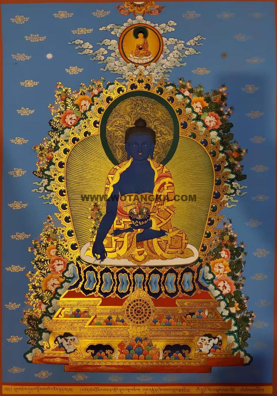 编号160-233688:彩绘唐卡-药师佛(75*55CM左右)