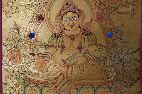 编号160-307461：黄金唐卡-五方财神（55*40CM左右）