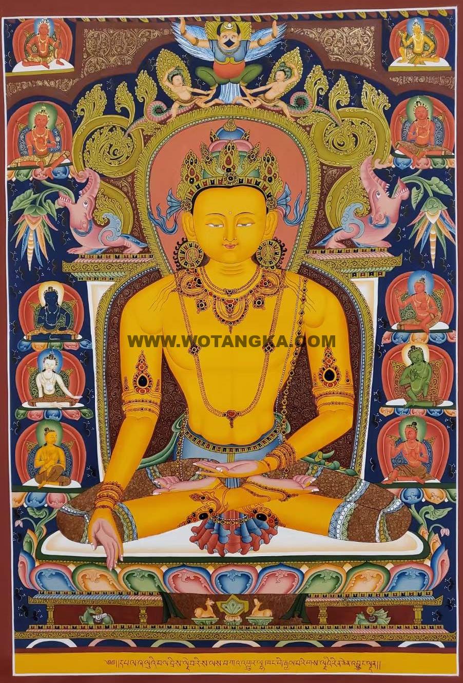 编号160-365806：彩绘唐卡-五方佛·宝生佛（80*60CM左右）